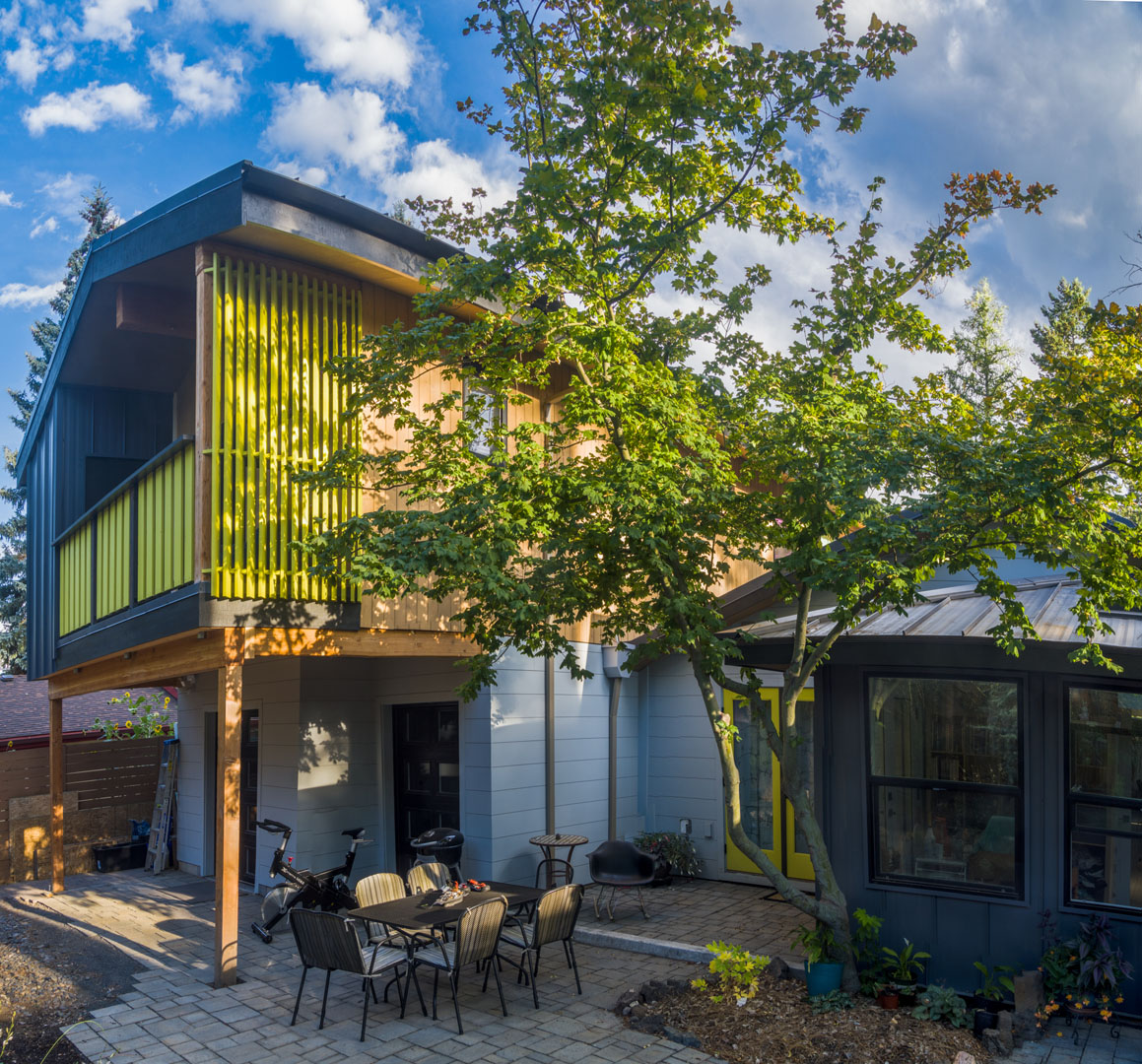 Exterior of energy efficient home design and remodel by Full Circle Design