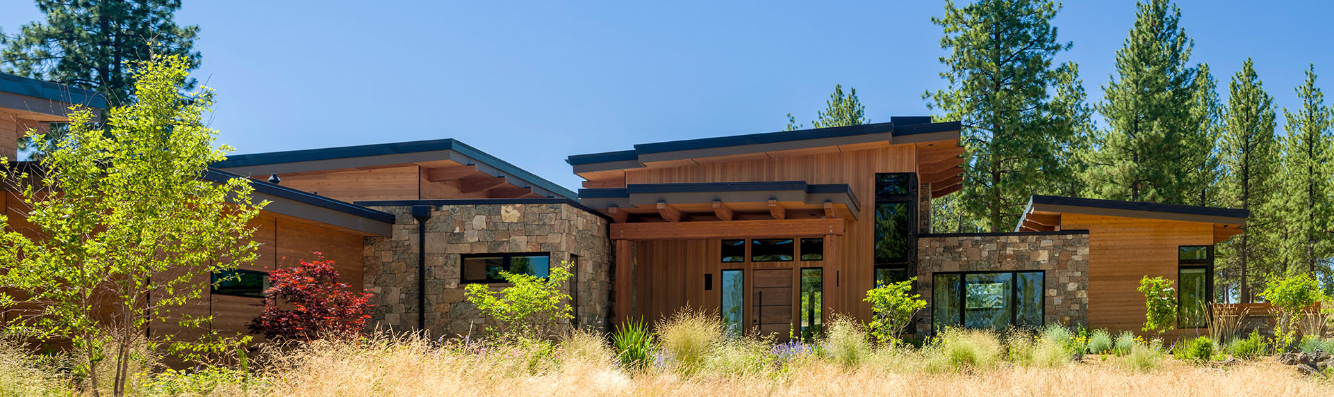 Exterior of a energy efficient home designed in Bend, Oregon