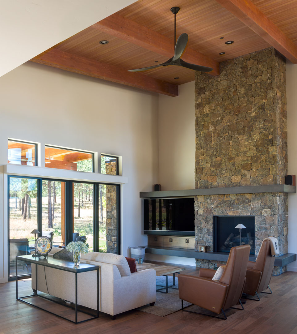 Interior of a energy efficient residential home designed in Bend, Oregon