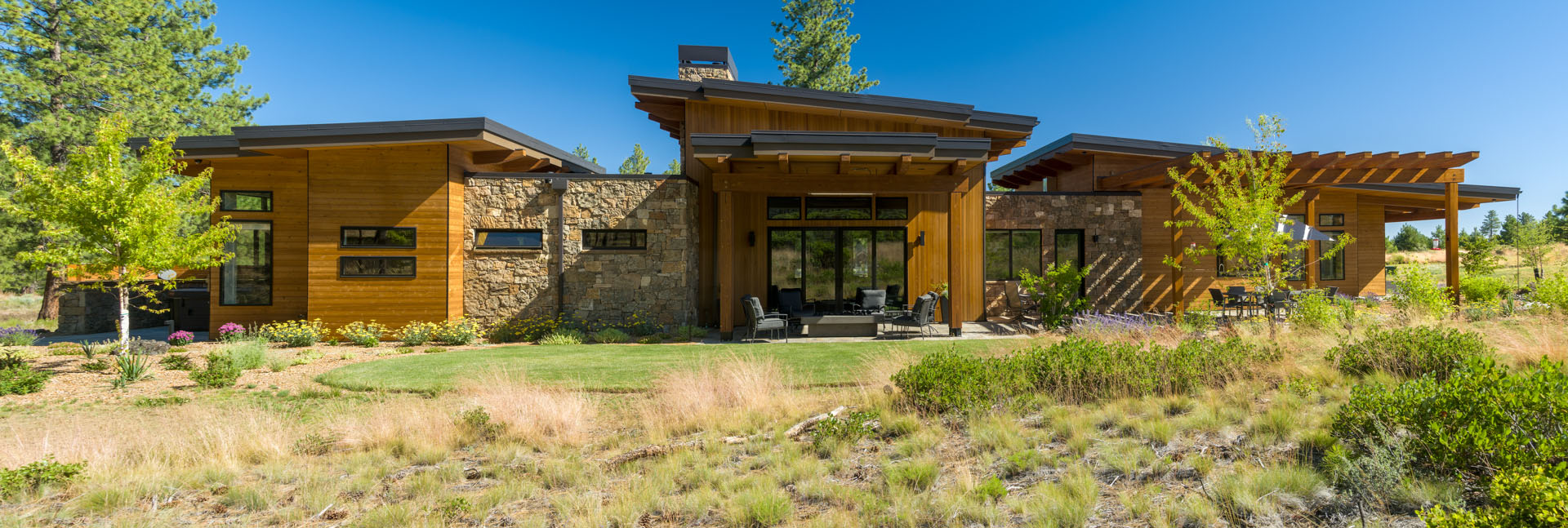 Exterior of a energy efficient home designed in Bend, Oregon