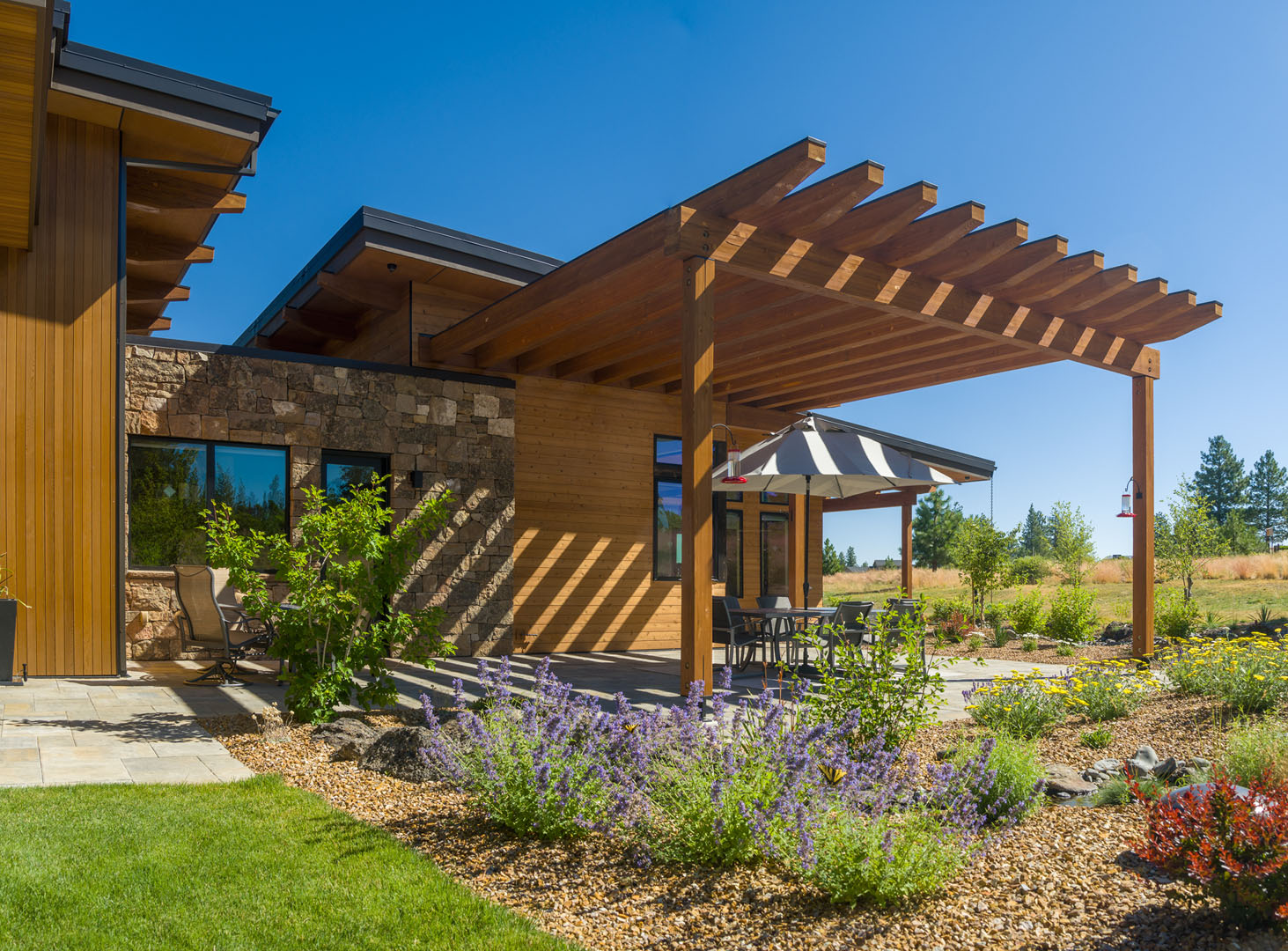 Exterior of a energy efficient home designed in Bend, Oregon