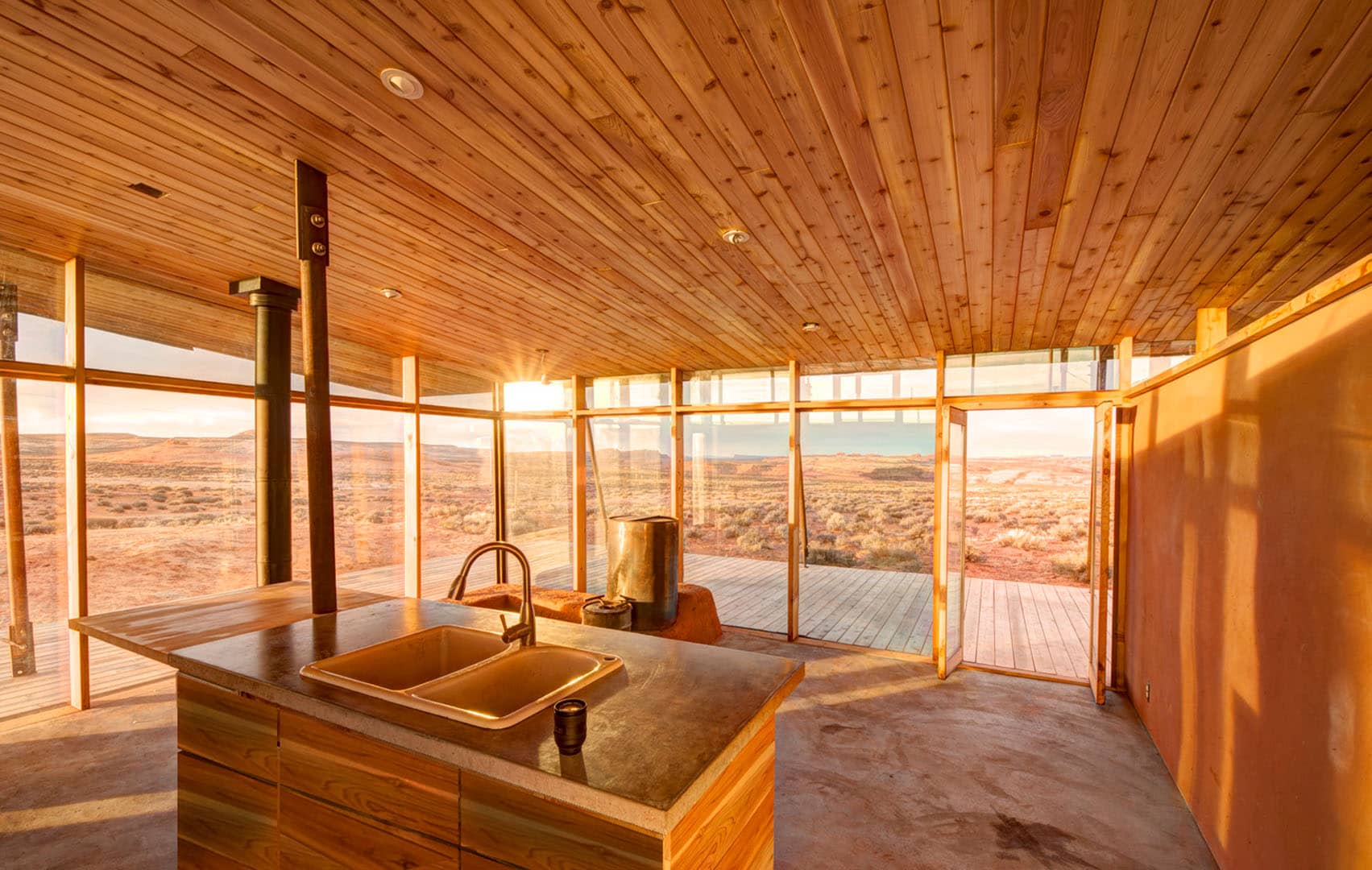 Interior kitchen view of building project