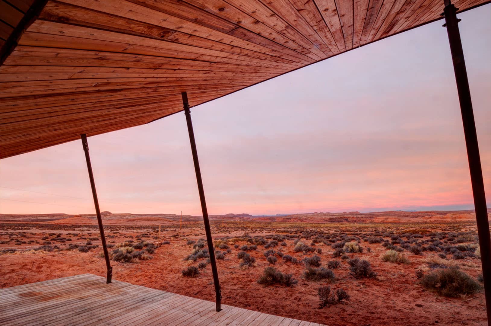 Desert porch view of desert building project