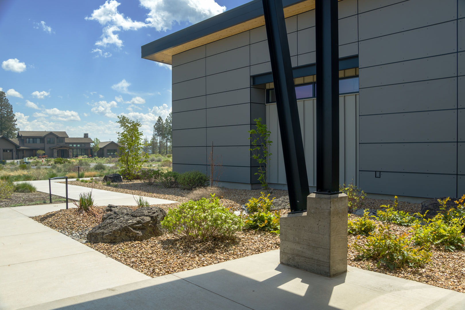 Outdoor view of patio to home