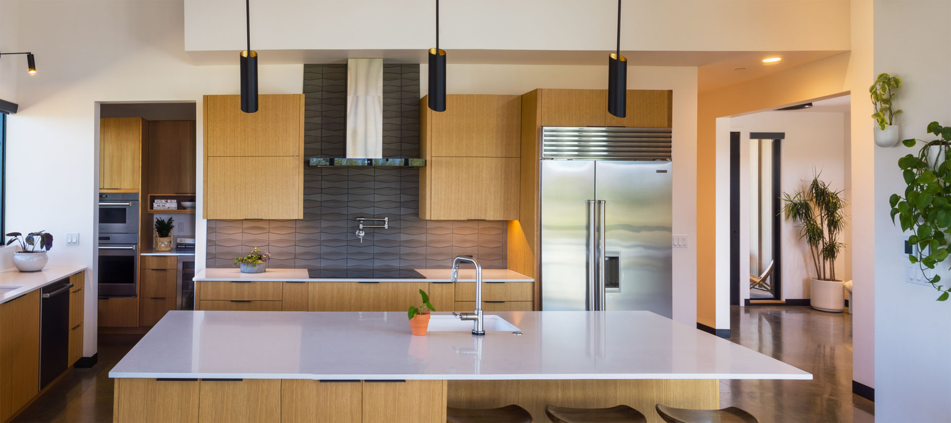 Interior view of the modern kitchen design