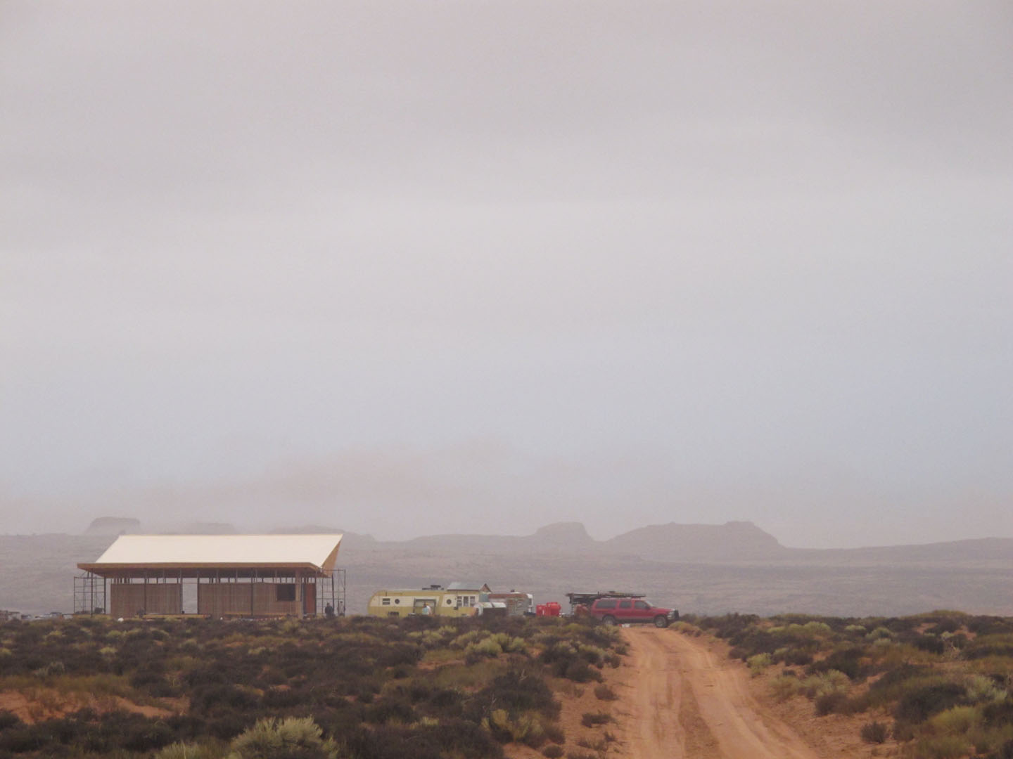 Exterior desert shot of building project