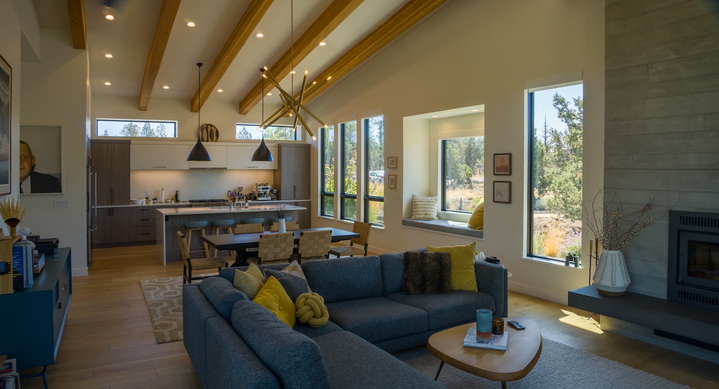 Interior of energy efficient home designed by Full Circle Design and Architecture in Bend, Oregon