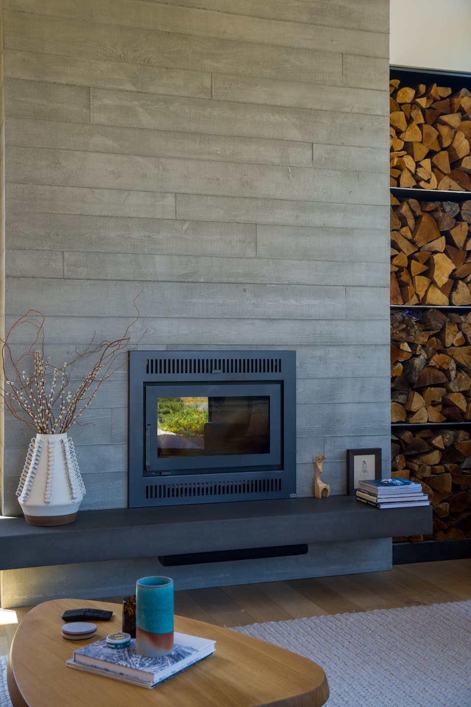 Large fireplace designed by Full Circle Design