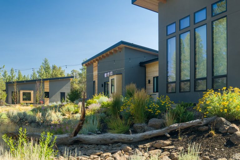 Exterior shot of energy efficient home designed by the best architect in Bend, Oregon Full Circle Design